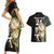 Custom South Africa Protea and New Zealand Couples Matching Short Sleeve Bodycon Dress and Hawaiian Shirt Go All Black-Springboks Rugby with Kente And Maori LT9 - Wonder Print Shop