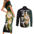 Custom South Africa Protea and New Zealand Couples Matching Short Sleeve Bodycon Dress and Long Sleeve Button Shirts Go All Black-Springboks Rugby with Kente And Maori LT9 - Wonder Print Shop