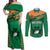 Ireland Rugby Couples Matching Off Shoulder Maxi Dress and Long Sleeve Button Shirts 2023 World Cup Shamrock Sporty Style LT9 - Wonder Print Shop