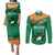 Ireland Rugby Couples Matching Puletasi Dress and Long Sleeve Button Shirts 2023 World Cup Shamrock Sporty Style LT9 - Wonder Print Shop