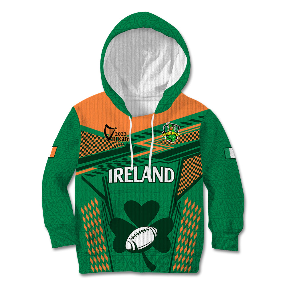 Ireland Rugby Kid Hoodie 2023 World Cup Shamrock Sporty Style - Wonder Print Shop