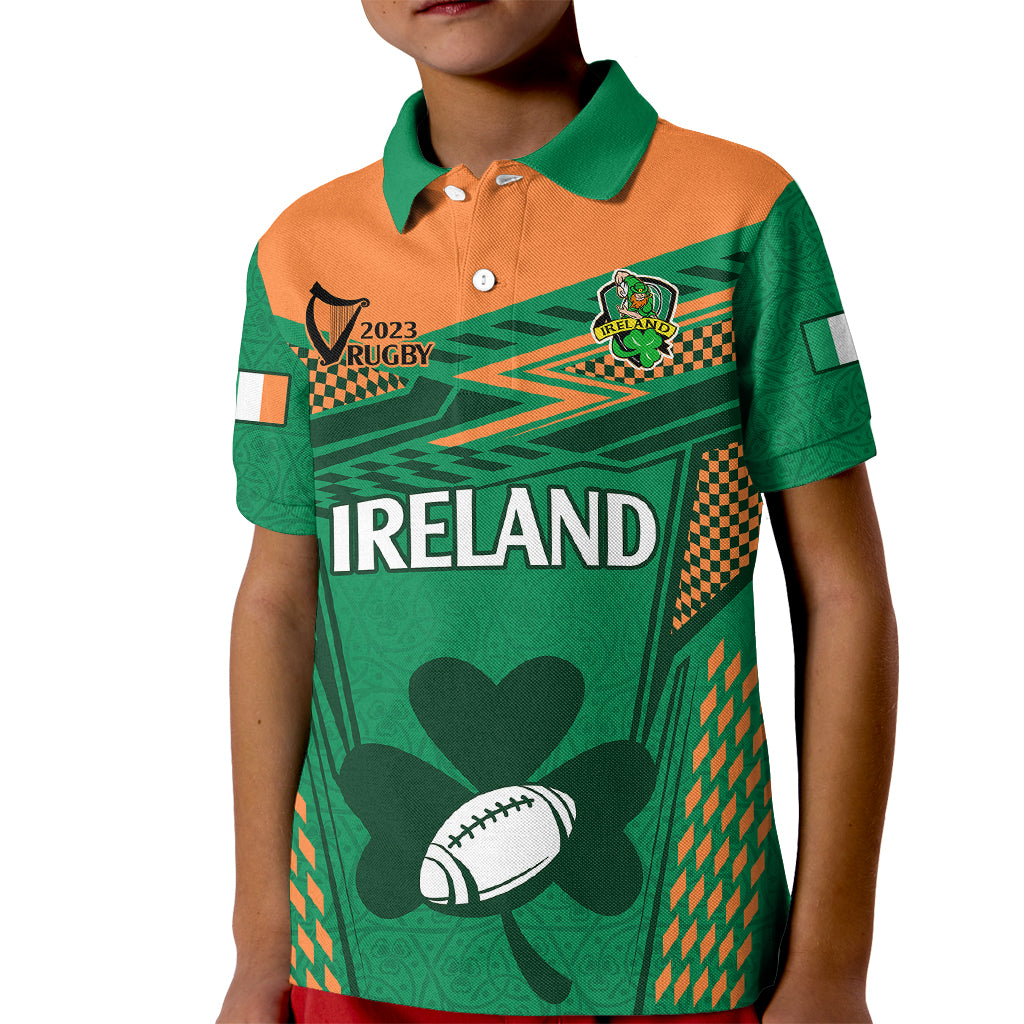 Ireland Rugby Kid Polo Shirt 2023 World Cup Shamrock Sporty Style - Wonder Print Shop