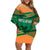 Ireland Rugby Off Shoulder Short Dress 2023 World Cup Shamrock Sporty Style - Wonder Print Shop