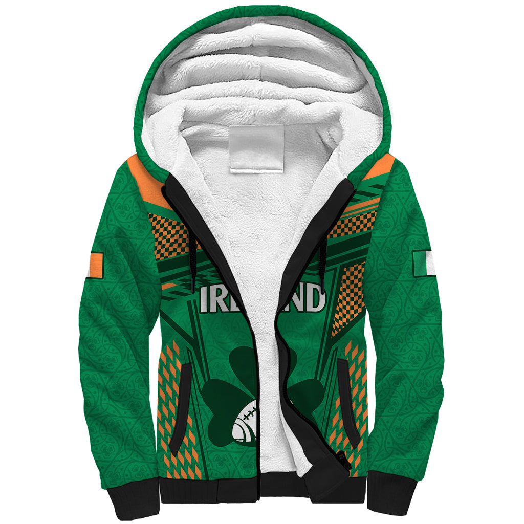 Ireland Rugby Sherpa Hoodie 2023 World Cup Shamrock Sporty Style - Wonder Print Shop