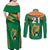 Custom Ireland Rugby Couples Matching Off Shoulder Maxi Dress and Long Sleeve Button Shirts 2023 World Cup Shamrock Sporty Style LT9 - Wonder Print Shop