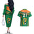 Custom Ireland Rugby Couples Matching Off The Shoulder Long Sleeve Dress and Hawaiian Shirt 2023 World Cup Shamrock Sporty Style LT9 - Wonder Print Shop