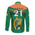 Custom Ireland Rugby Long Sleeve Button Shirt 2023 World Cup Shamrock Sporty Style - Wonder Print Shop