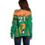 Custom Ireland Rugby Off Shoulder Sweater 2023 World Cup Shamrock Sporty Style - Wonder Print Shop