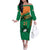 Custom Ireland Rugby Off The Shoulder Long Sleeve Dress 2023 World Cup Shamrock Sporty Style - Wonder Print Shop