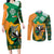 Ireland Rugby Couples Matching Long Sleeve Bodycon Dress and Long Sleeve Button Shirts Go Irish Shamrock World Cup LT9 - Wonder Print Shop