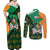 Ireland Rugby Couples Matching Off Shoulder Maxi Dress and Long Sleeve Button Shirts Go Irish Shamrock World Cup LT9 - Wonder Print Shop