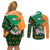 Ireland Rugby Couples Matching Off Shoulder Short Dress and Long Sleeve Button Shirts Go Irish Shamrock World Cup LT9 - Wonder Print Shop