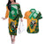 Ireland Rugby Couples Matching Off The Shoulder Long Sleeve Dress and Hawaiian Shirt Go Irish Shamrock World Cup LT9 - Wonder Print Shop