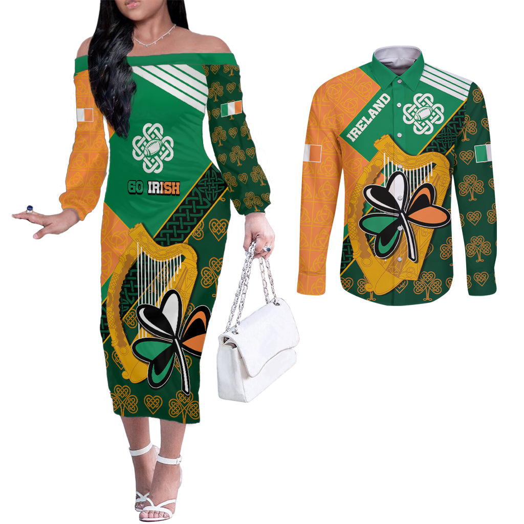 ireland-rugby-couples-matching-off-the-shoulder-long-sleeve-dress-and-long-sleeve-button-shirts-go-irish-shamrock-world-cup