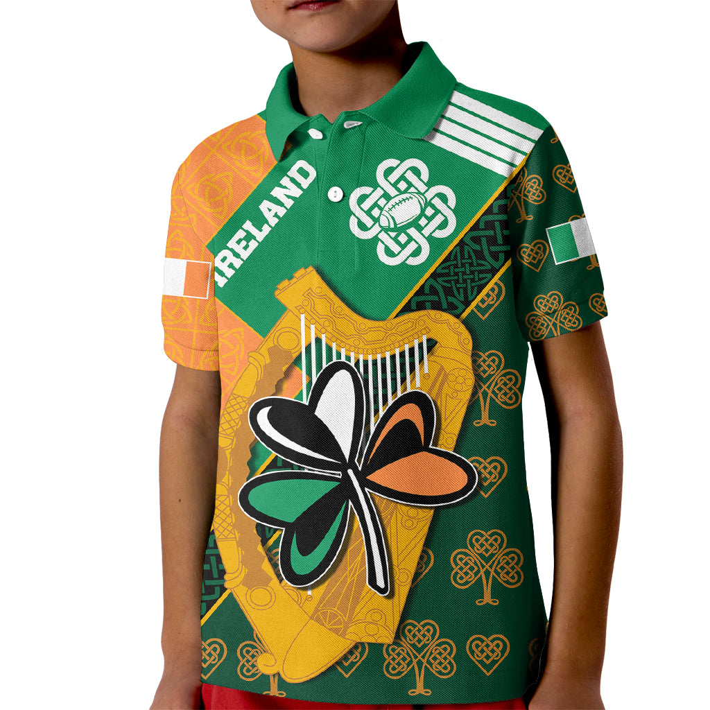 Ireland Rugby Kid Polo Shirt Go Irish Shamrock World Cup - Wonder Print Shop