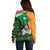 Ireland Rugby Off Shoulder Sweater Go Irish Shamrock World Cup - Wonder Print Shop