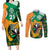 Custom Ireland Rugby Couples Matching Long Sleeve Bodycon Dress and Long Sleeve Button Shirts Go Irish Shamrock World Cup LT9 - Wonder Print Shop