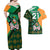 Custom Ireland Rugby Couples Matching Off Shoulder Maxi Dress and Hawaiian Shirt Go Irish Shamrock World Cup LT9 - Wonder Print Shop