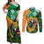 Custom Ireland Rugby Couples Matching Off Shoulder Maxi Dress and Long Sleeve Button Shirts Go Irish Shamrock World Cup LT9 - Wonder Print Shop