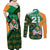 Custom Ireland Rugby Couples Matching Off Shoulder Maxi Dress and Long Sleeve Button Shirts Go Irish Shamrock World Cup LT9 - Wonder Print Shop