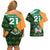 Custom Ireland Rugby Couples Matching Off Shoulder Short Dress and Hawaiian Shirt Go Irish Shamrock World Cup LT9 - Wonder Print Shop