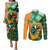 Custom Ireland Rugby Couples Matching Puletasi Dress and Long Sleeve Button Shirts Go Irish Shamrock World Cup LT9 - Wonder Print Shop