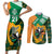 Custom Ireland Rugby Couples Matching Short Sleeve Bodycon Dress and Long Sleeve Button Shirts Go Irish Shamrock World Cup LT9 - Wonder Print Shop