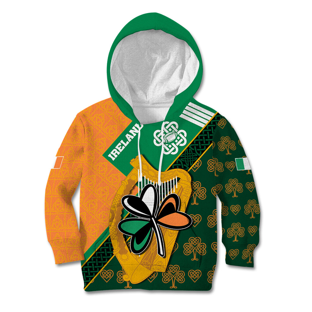 Custom Ireland Rugby Kid Hoodie Go Irish Shamrock World Cup - Wonder Print Shop