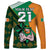 Custom Ireland Rugby Long Sleeve Shirt Go Irish Shamrock World Cup - Wonder Print Shop