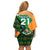 Custom Ireland Rugby Off Shoulder Short Dress Go Irish Shamrock World Cup - Wonder Print Shop