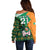 Custom Ireland Rugby Off Shoulder Sweater Go Irish Shamrock World Cup - Wonder Print Shop