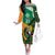 Custom Ireland Rugby Off The Shoulder Long Sleeve Dress Go Irish Shamrock World Cup - Wonder Print Shop