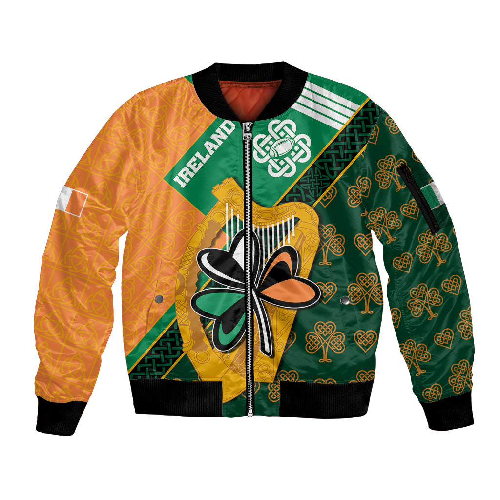 custom-ireland-rugby-sleeve-zip-bomber-jacket-go-irish-shamrock-world-cup