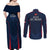 France Rugby Couples Matching Off Shoulder Maxi Dress and Long Sleeve Button Shirts Allez Les Bleus Go World Cup 2023 LT9 - Wonder Print Shop