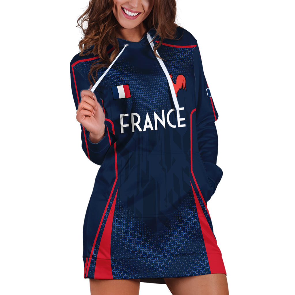 France Rugby Hoodie Dress Allez Les Bleus Go World Cup 2023 - Wonder Print Shop