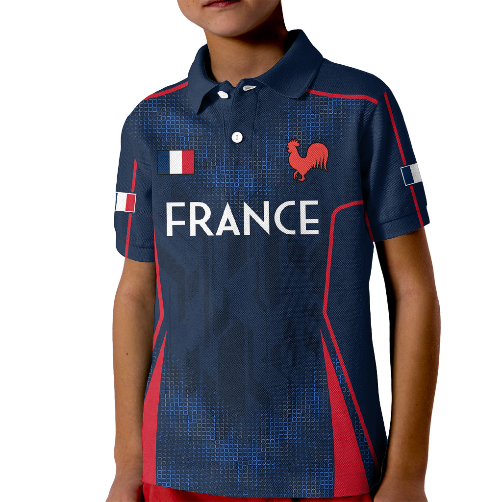 France Rugby Kid Polo Shirt Allez Les Bleus Go World Cup 2023 - Wonder Print Shop