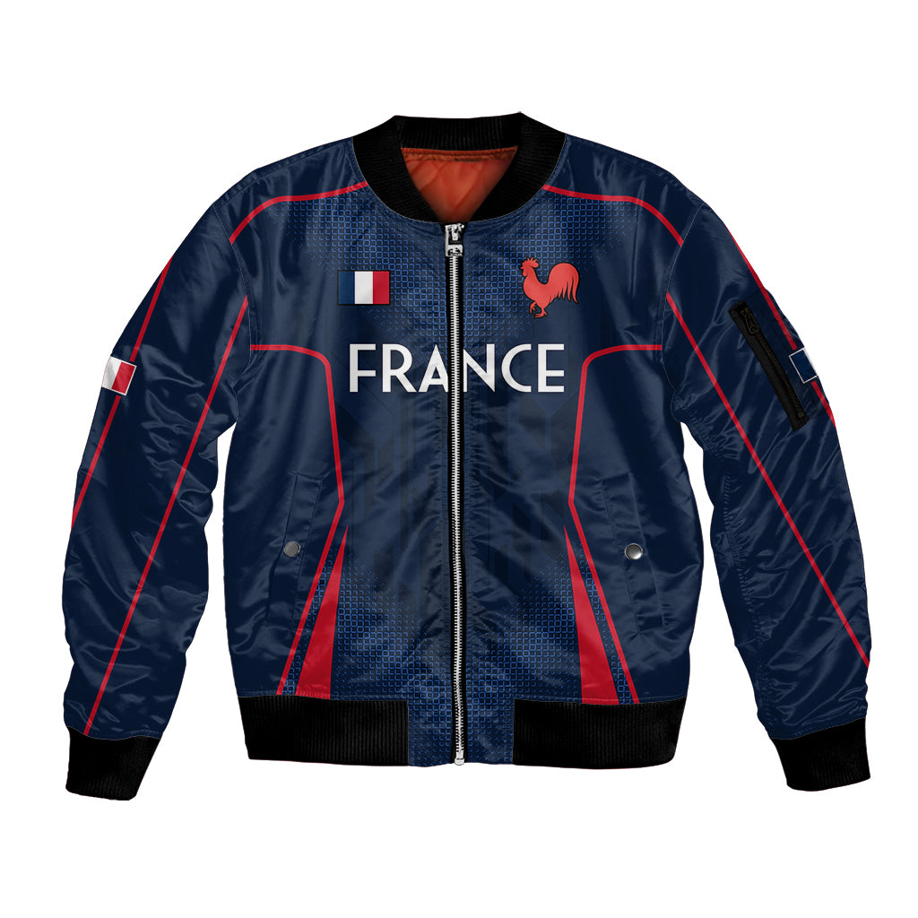 France Rugby Sleeve Zip Bomber Jacket Allez Les Bleus Go World Cup 2023 - Wonder Print Shop