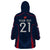 Custom France Rugby Wearable Blanket Hoodie Allez Les Bleus Go World Cup 2023 - Wonder Print Shop