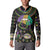 Mardi Gras Lips Queen Beads Button Sweatshirt