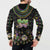 Mardi Gras Lips Queen Beads Button Sweatshirt