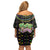 Mardi Gras Lips Queen Beads Off Shoulder Short Dress - Wonder Print Shop