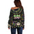 Mardi Gras Lips Queen Beads Off Shoulder Sweater