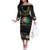 Mardi Gras Lips Queen Beads Off The Shoulder Long Sleeve Dress - Wonder Print Shop