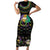 Mardi Gras Lips Queen Beads Short Sleeve Bodycon Dress - Wonder Print Shop