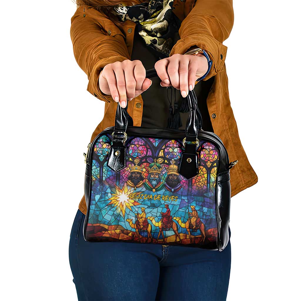 Epiphany Three Kings Day Shoulder Handbag Stained Glass Window Style - Wonder Print Shop