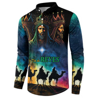 Black button sweatshirt with Three Kings artwork, crowns and glowing star, long sleeves