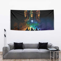 Three Kings Day tapestry showing three crowned kings, glowing star, and three camel silhouettes