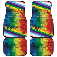 Rainbow LGBTQ car floor mats, four-piece set with colorful border and “SAME LOVE”