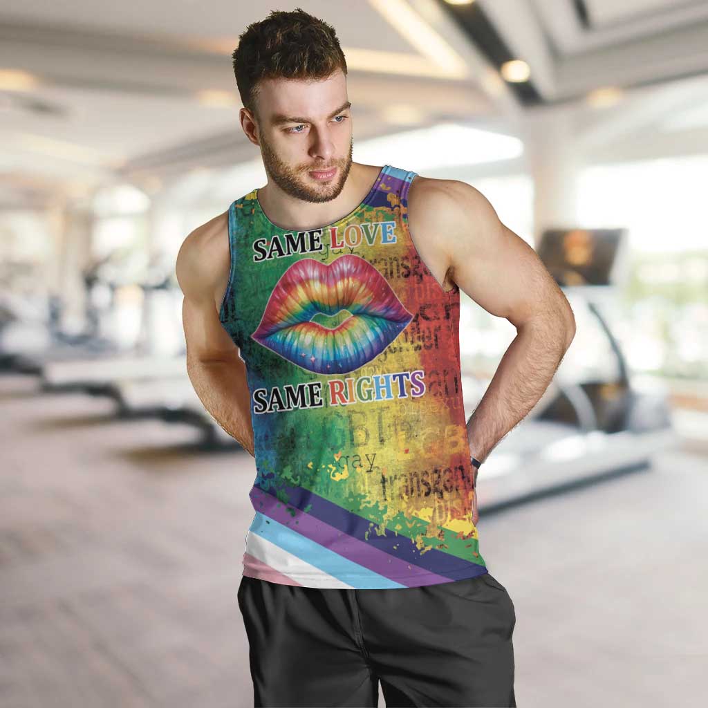 Beautiful Rainbow Lips Kiss Men Tank Top LGBTQ Same Love Same Rights