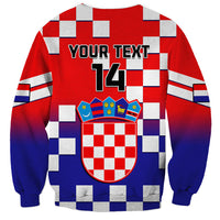 Croatia checkerboard gradient sweatshirt with YOUR TEXT 14 and crest graphic